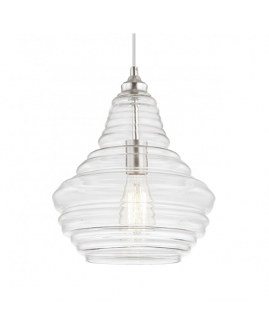 Lámpara de techo 20cm campana cristal distintos volúmenes y portalámparas metal 1 X 60W E-27