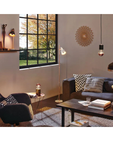 Bombilla Estándar Cúpula Espejo Plata 60 mm. filamentos LED E27 6,5W 2700K 600Lm.