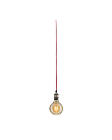 Fabric and metal pendant lamp 5 meters 20W E27 with cable switch