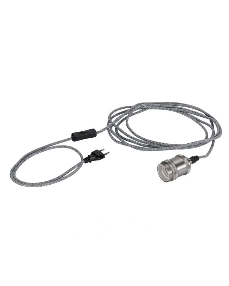 Pendel 500cm de tela y metal 20W E27 con interruptor