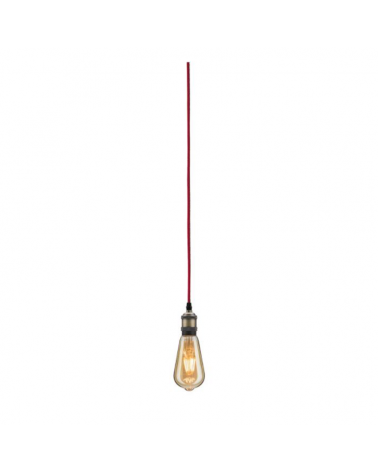 Fabric and metal pendant lamp 5 meters 20W E27 with cable switch