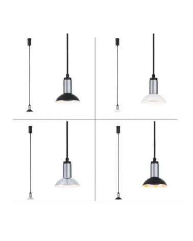 Pendant lamp GU10 height 2m made on swivel metal and fabric