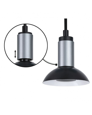 Pendant lamp GU10 height 2m made on swivel metal and fabric