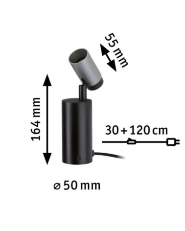 Table Lamp with GU10 rotating metal spot with Switch