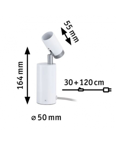 Lámpara de mesa de metal giratorio 20W GU10 con interruptor