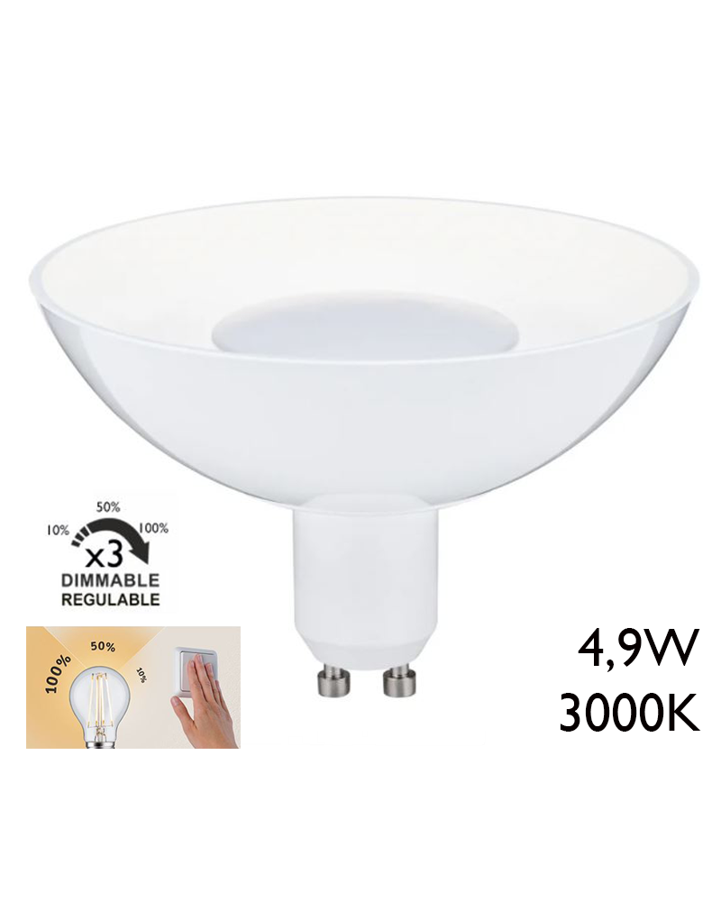 LED Spot 100 4,9W GU10 white 3000K Dimmable in 3 steps