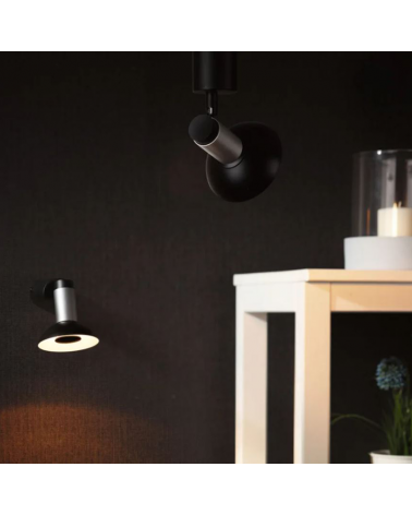 LED Spot 100mm 4.9W GU10 black and white 3000K Dimmable in 3 steps