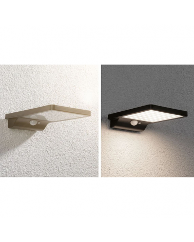 4,8W IP44 black finish LED solar wall light with motion sensor