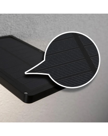 Aplique solar LED acabado negro 4,8W IP44 con sensor de movimiento