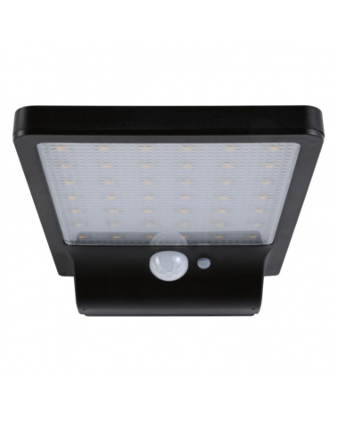 Aplique solar LED acabado negro 4,8W IP44 con sensor de movimiento