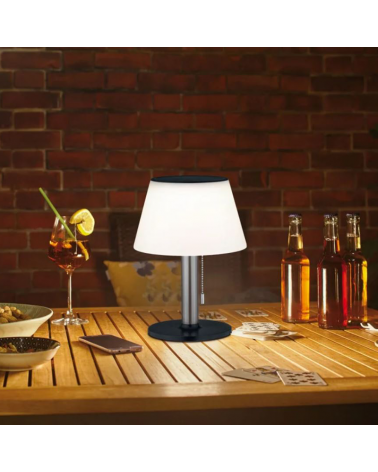 Solar table lamp LED steel finish 3000K Dimmable