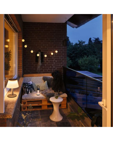 Solar table lamp LED steel finish 3000K Dimmable