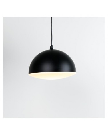 Lámpara de diseño de techo en acero orientable negra pantalla difusora en vidrio 25cm E27