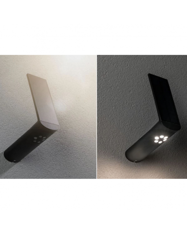Aplique solar LED antracita 1,2W IP44 3000K con sensor de movimiento