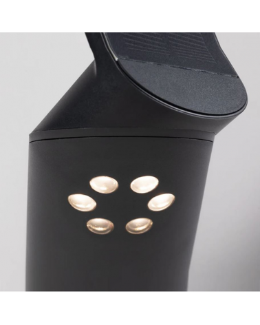 Aplique solar LED antracita 1,2W IP44 3000K con sensor de movimiento