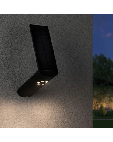 Aplique solar LED antracita 1,2W IP44 3000K con sensor de movimiento