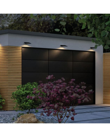 Aplique solar LED antracita 1,2W IP44 3000K con sensor de movimiento