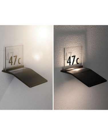 1.2W IP44 3000K LED solar wall light with dusk sensor and self-adhesive