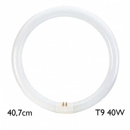 Tubo fluorescente circular trifósforo 40W T9 6500K 2900Lm