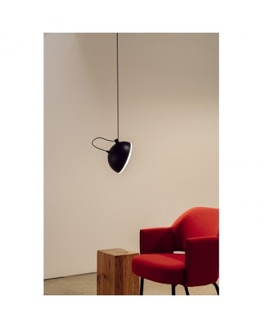 Black adjustable steel ceiling design lamp glass diffuser shade 25cm E27