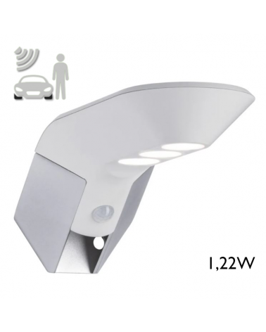 Aplique solar LED 1,22W IP44 3000K con sensor de movimiento