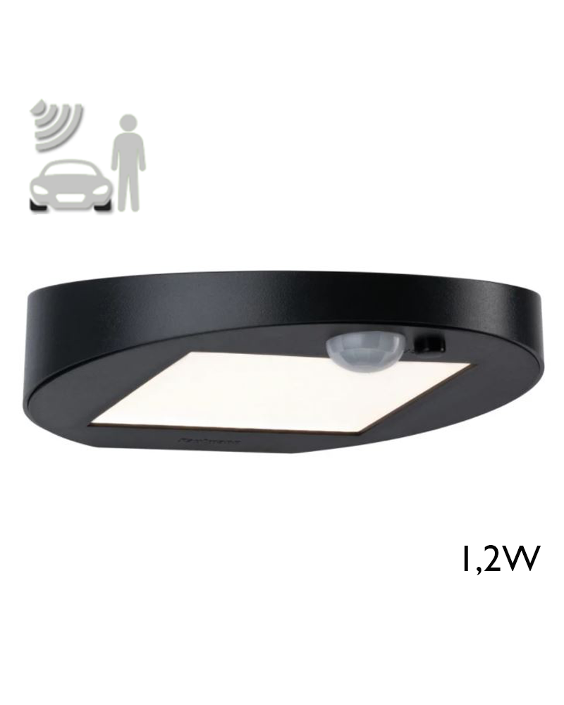 Aplique solar LED 1,2W IP44 3000K con sensor de movimiento