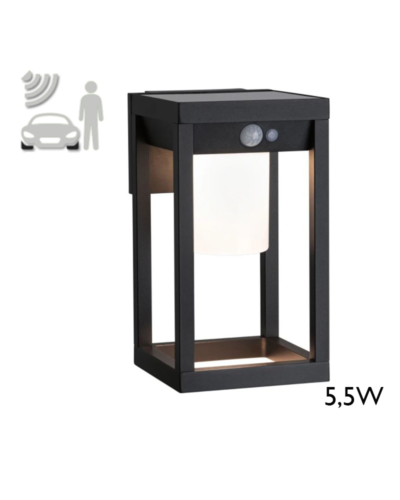 Aplique solar LED 5,5W IP44 3000K con sensor de movimiento