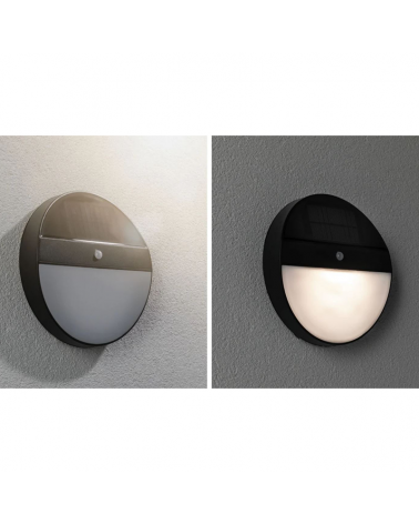 Aplique solar LED 1W IP44 3000K con sensor de movimiento