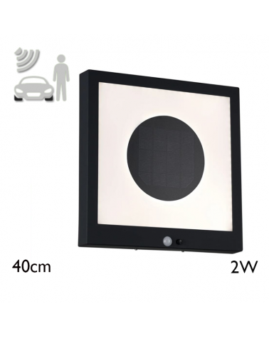 LED 2W IP44 3000K metal solar wall light with motion detector