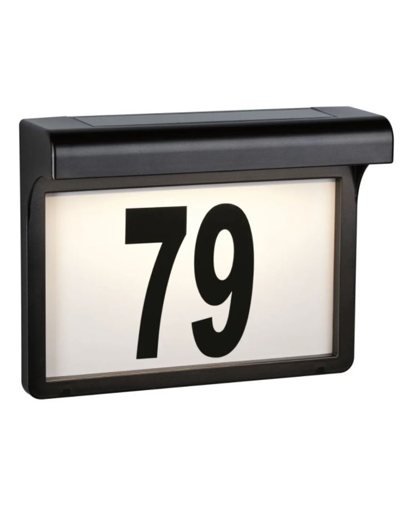 LED 0.05W IP44 3000K solar wall light with nightfall sensor with house number