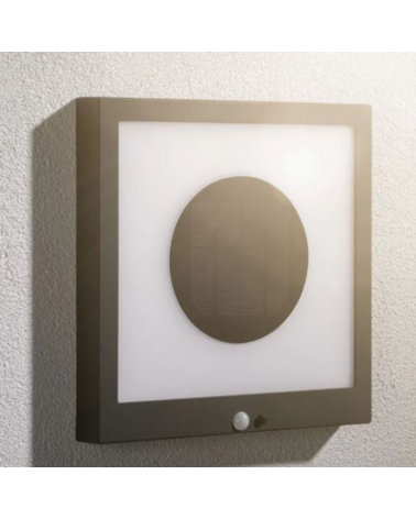 LED 1.2W IP44 3000K metal solar wall light with motion detector