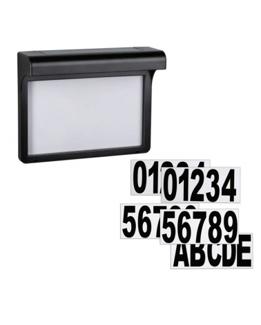 LED 0.05W IP44 3000K solar wall light with nightfall sensor with house number