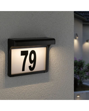 LED 0.05W IP44 3000K solar wall light with nightfall sensor with house number