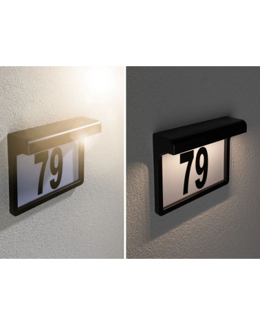 LED 0.05W IP44 3000K solar wall light with nightfall sensor with house number