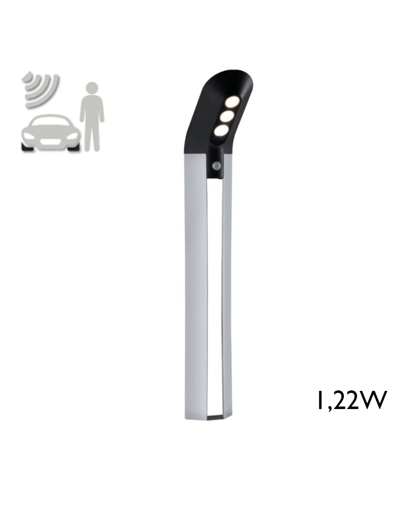 LED Solar Bollard 84.8cm height 1.22W 3000K motion sensor