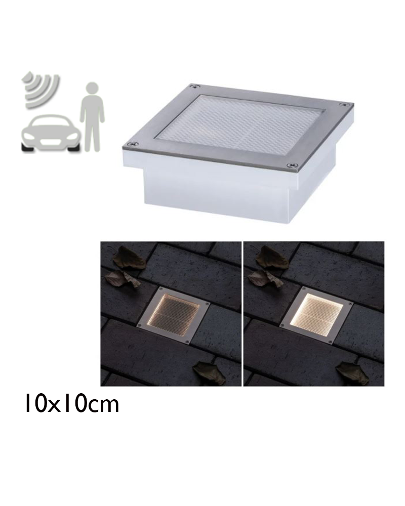 Recessed Solar LED 0.7W IP67 stainless steel. 3000K motion sensor