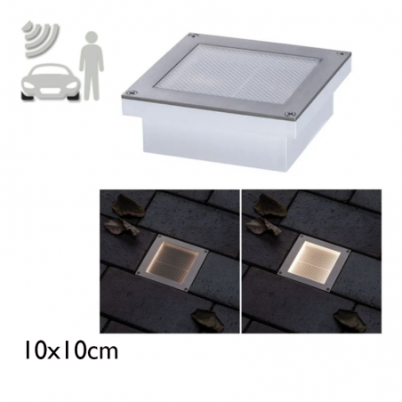 Empotrable de suelo Solar LED 0,7W IP67 acero inox. 3000K sensor movimiento