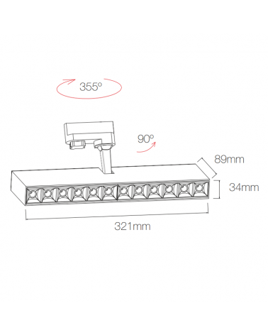 LED track light 32,1cm 32W 3000K 45º