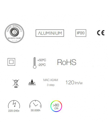 Foco de carril cilindro LED 11,5cm 35W CCT Switch 2700K/3200K/4000K