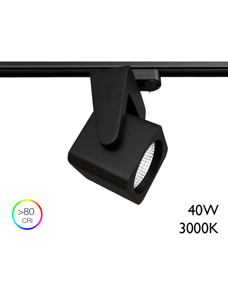 Foco de carril LED 10cm 40W 3000K 15º/24º/40º