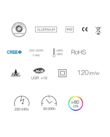 LED track light 54,5cm 30W 3000K 45º