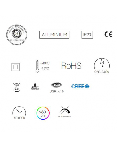 LED track light 28cm 20W 4000K 45º