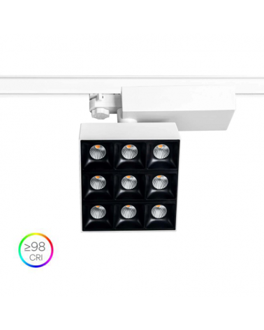 Foco proyector LED de aluminio y policarbonato 40W con regulador diferentes color luz