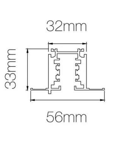 Carril universal de superficie 300cm trifásico