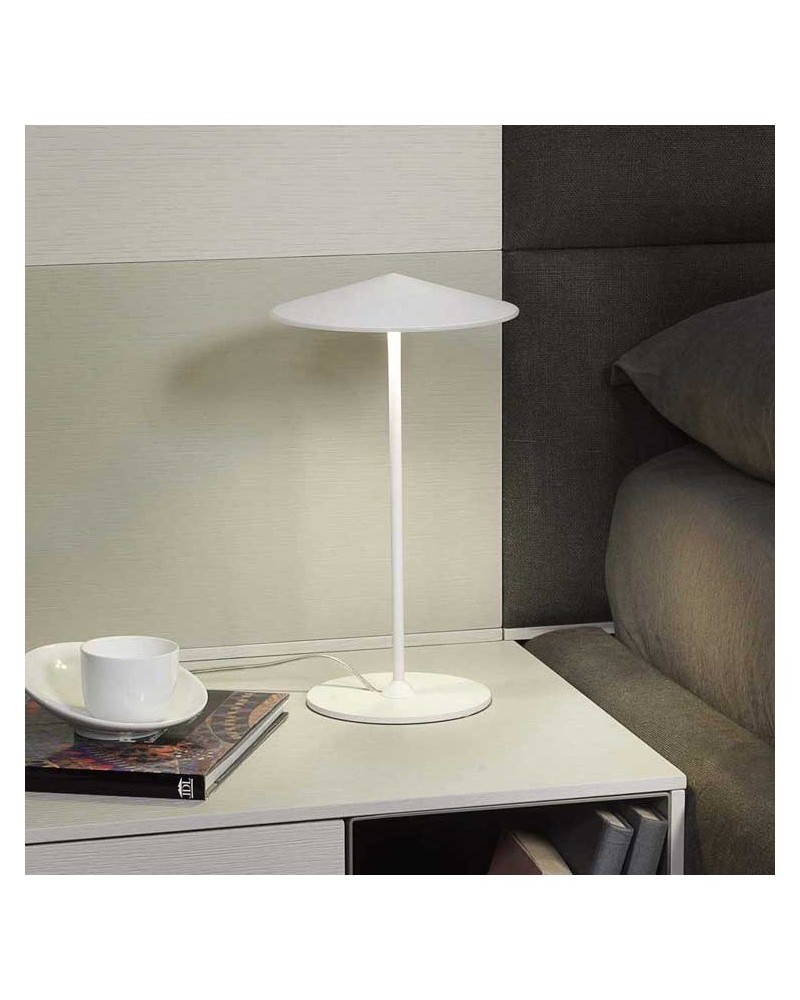 Design table lamp flat aluminum shade 35.3cm dimmable 3xLED 5W 2700K 1500Lm