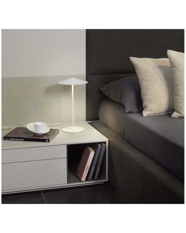 Design table lamp flat aluminum shade 35.3cm dimmable 3xLED 5W 2700K 1500Lm