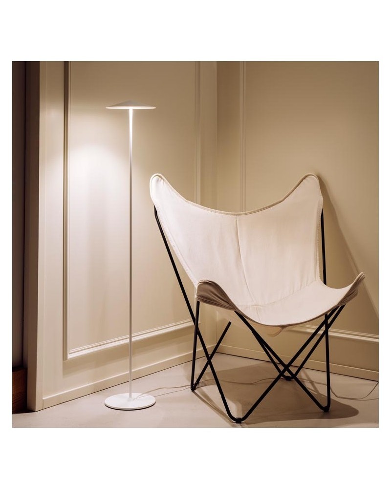 Lámpara de pie 120cm de diseño pantalla aluminio plana regulable 3xLED 5W 2700K 1500Lm