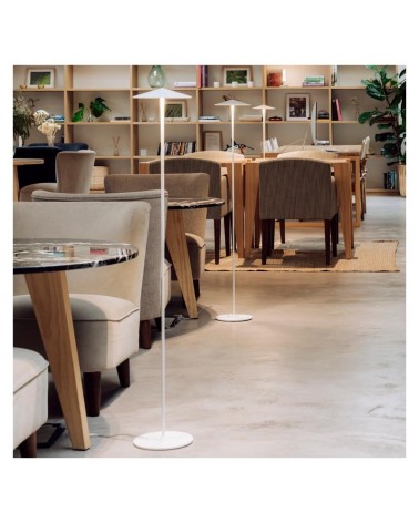 Design floor lamp 120cm dimmable flat aluminum shade 3xLED 5W 2700K 1500Lm