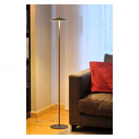 Design floor lamp 120cm dimmable flat aluminum shade 3xLED 5W 2700K 1500Lm