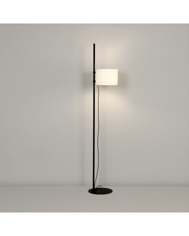 Floor lamp with steel base and ecru polyester lampshade adjustable E27 design 170 cm
